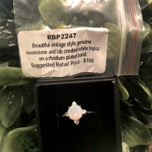 Moonstone and White Topaz Ring